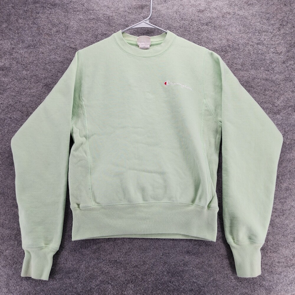 Vintage Champion Reverse Weave Sweatshirt Womens XS Green Long Sleeve